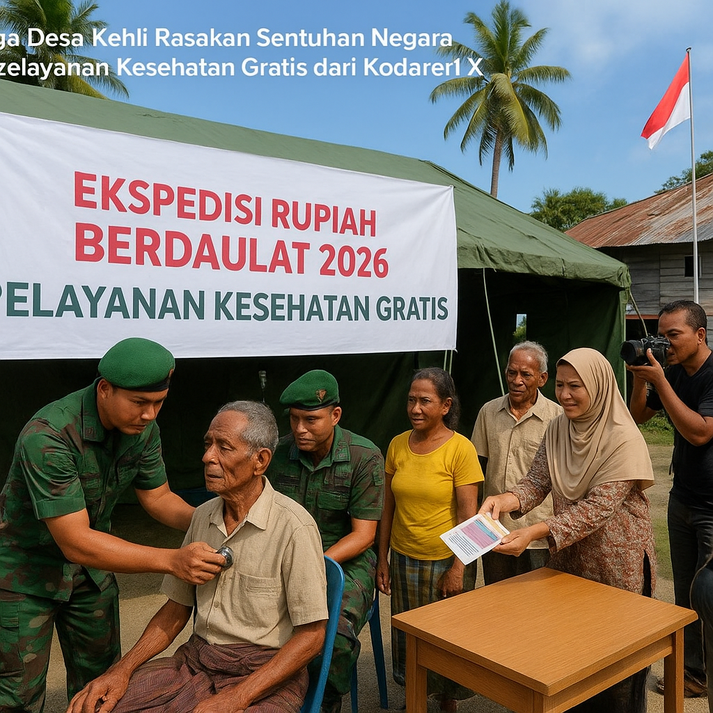 76 Warga Desa Kehli Rasakan Sentuhan Negara Lewat Pelayanan Kesehatan Gratis dari Kodaeral IX