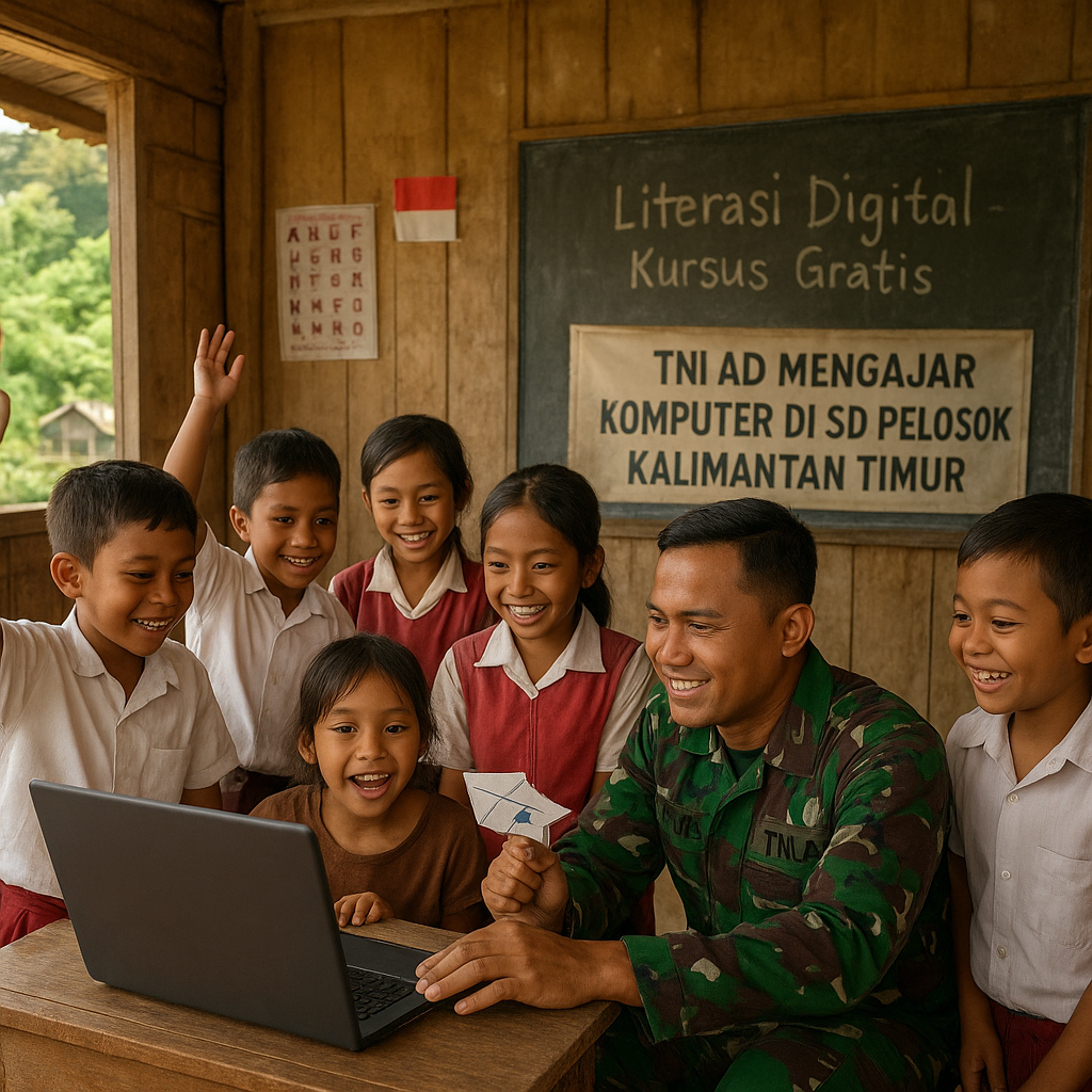 TNI AD Mengajar Komputer di SD Pelosok Kalimantan Timur, Membuka Jendela Dunia