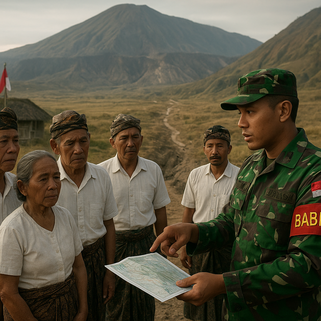 Warga Desa di Pegunungan Tengger Minta Bantuan TNI Perbaiki Jalur Evakuasi Bencana