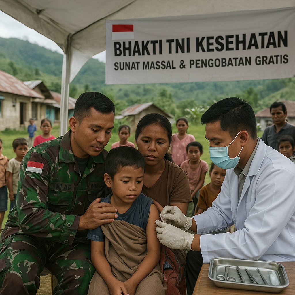 Bhakti TNI Kesehatan: Sunat Massal dan Pengobatan Gratis untuk Anak-Anak di Pelosok Flores