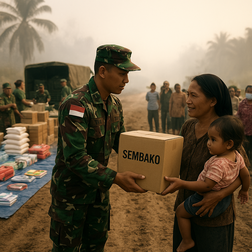 Dari Hati ke Hati di Perbatasan Sanggau: Tim Mabes TNI Ringankan Beban Warga Terdampak Karhutla