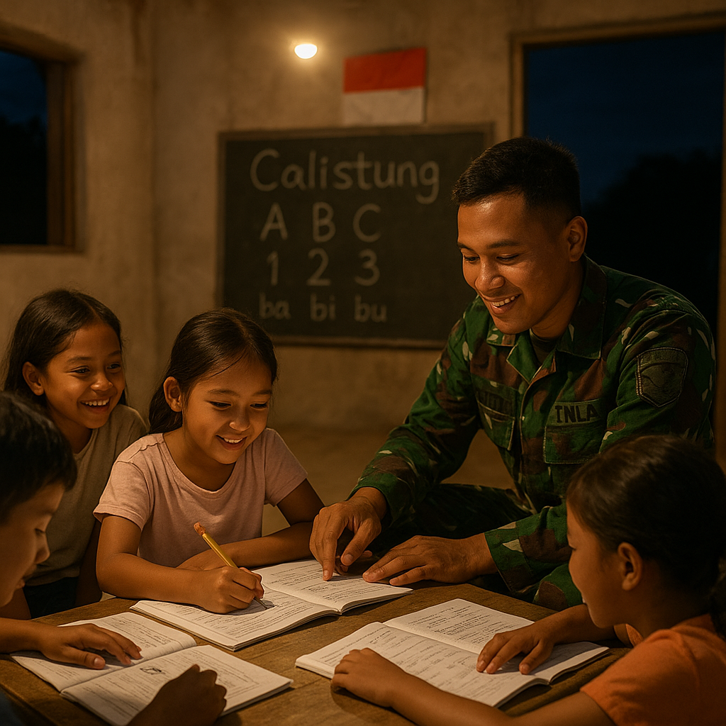 Prajurit TNI Jadi Guru Dadakan, Mengajar Calistung di Sanggar Belajar Perbatasan
