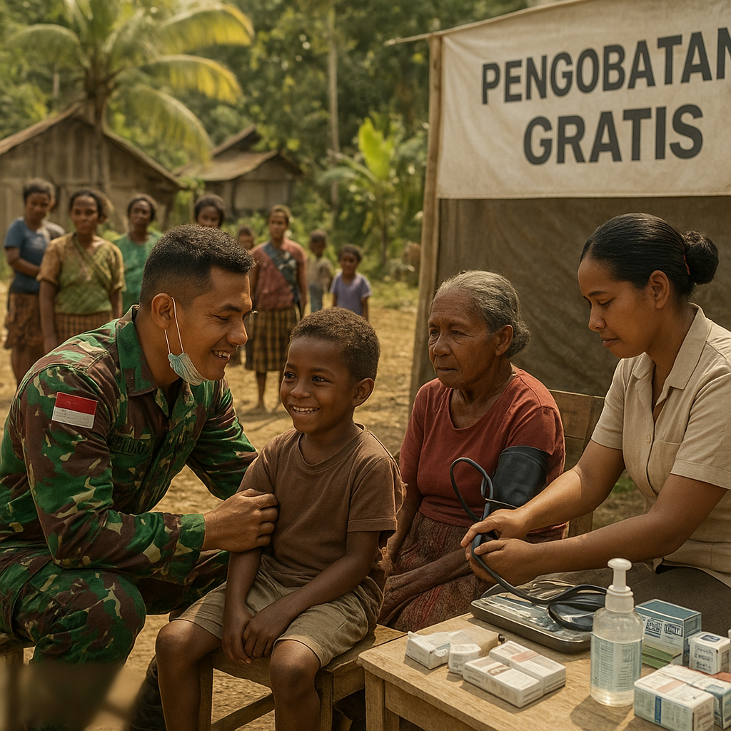 Satgas Yonif 621 Hadirkan Senyum Sehat di Gigobak Lewat Pengobatan Gratis