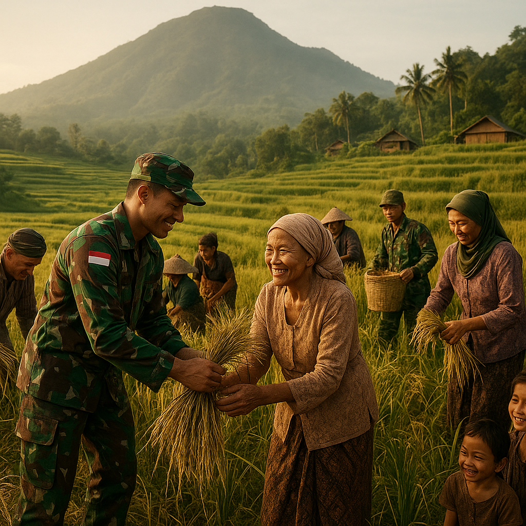 Satgas TNI Bantu Panen Raya, Warga Dusun Lereng Gunung Terbantu
