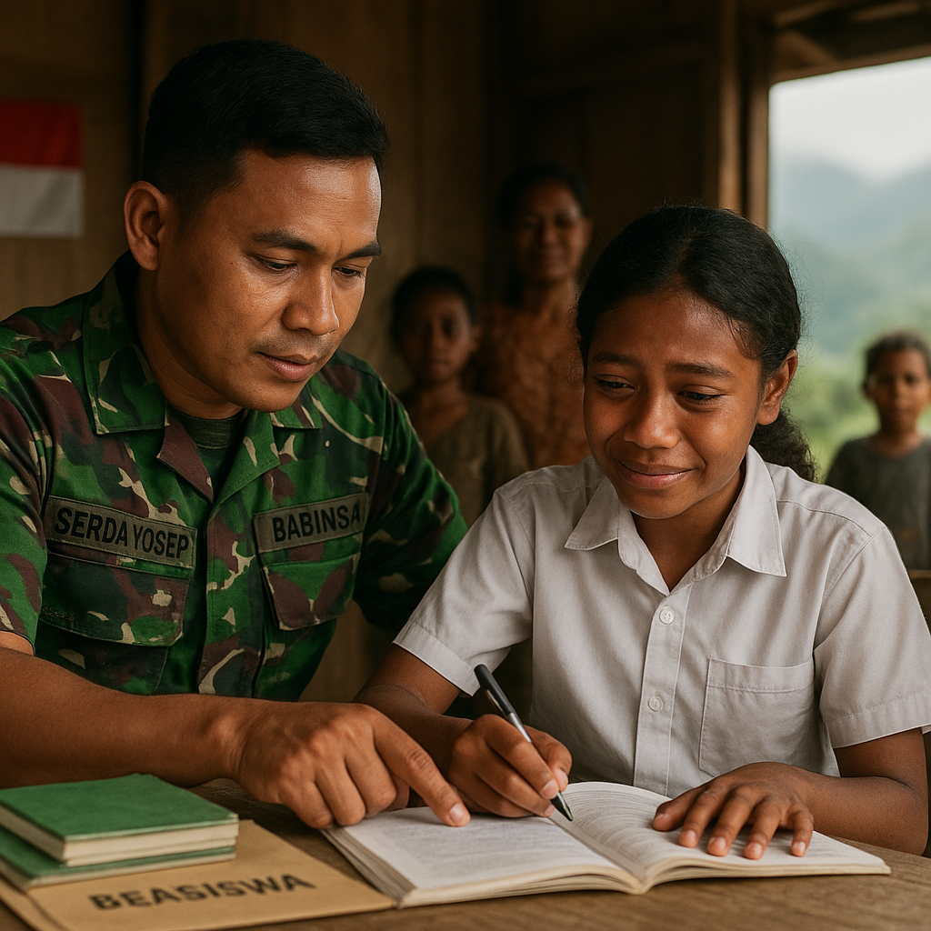 Kisah Haru Babinsa Antar Anak Putus Sekolah ke SMA di Puncak Papua