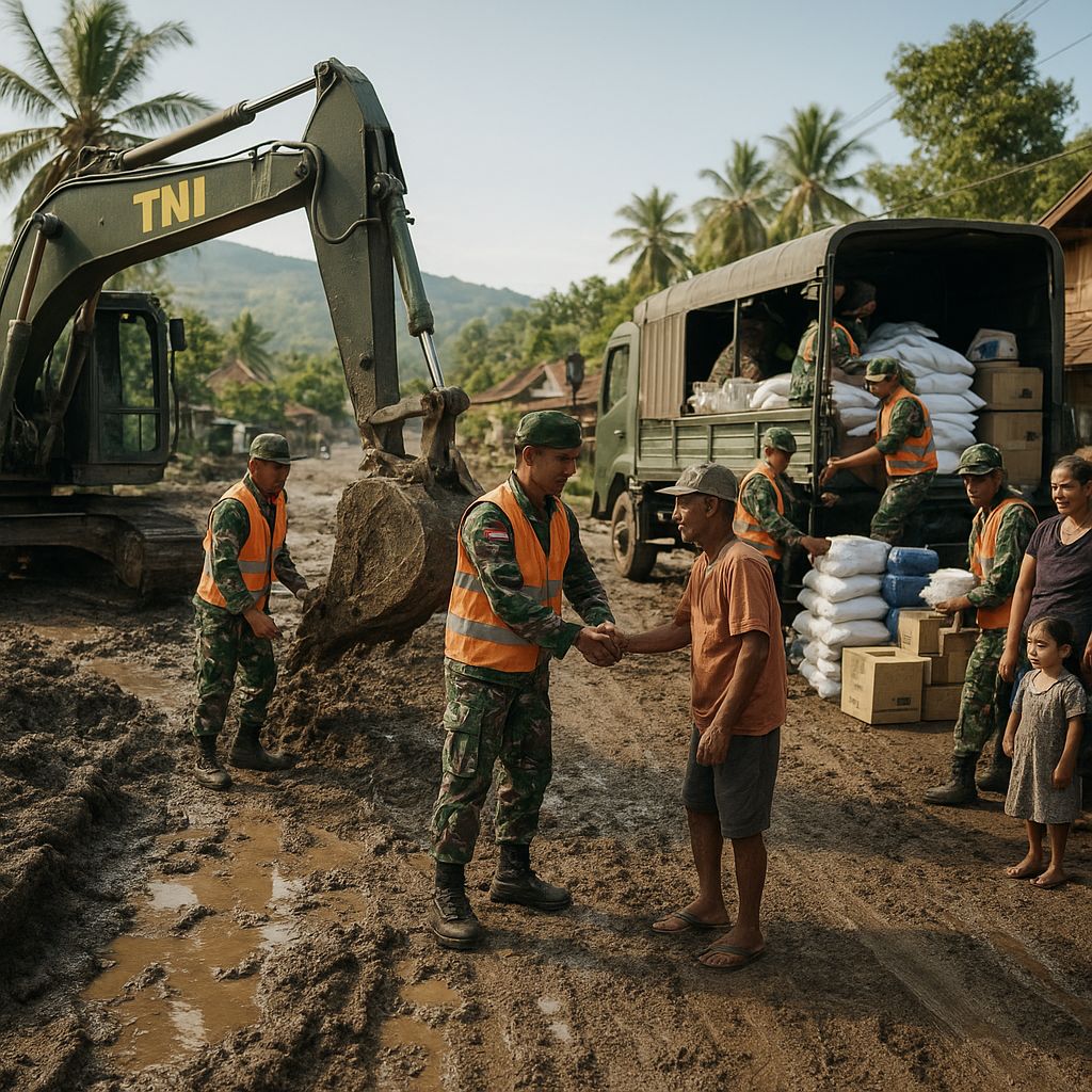 Warga Desa Lembata Keluhkan Jalan Rusak Parah, TNI Kirim Alat Berat dan Bantuan Logistik