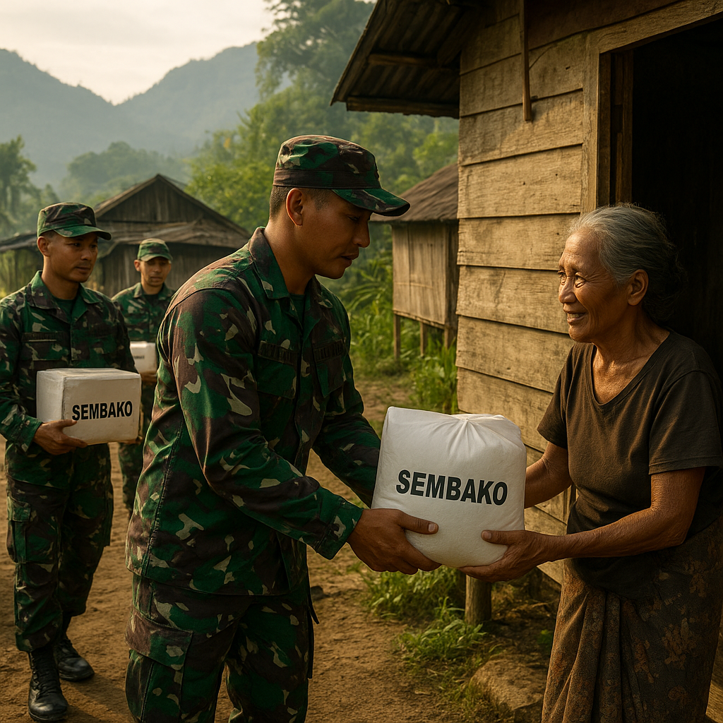Tebar Kasih "Door to Door": Satgas Yonif 113/JS Sambangi Rumah Warga Bilai dengan Bantuan Sembako