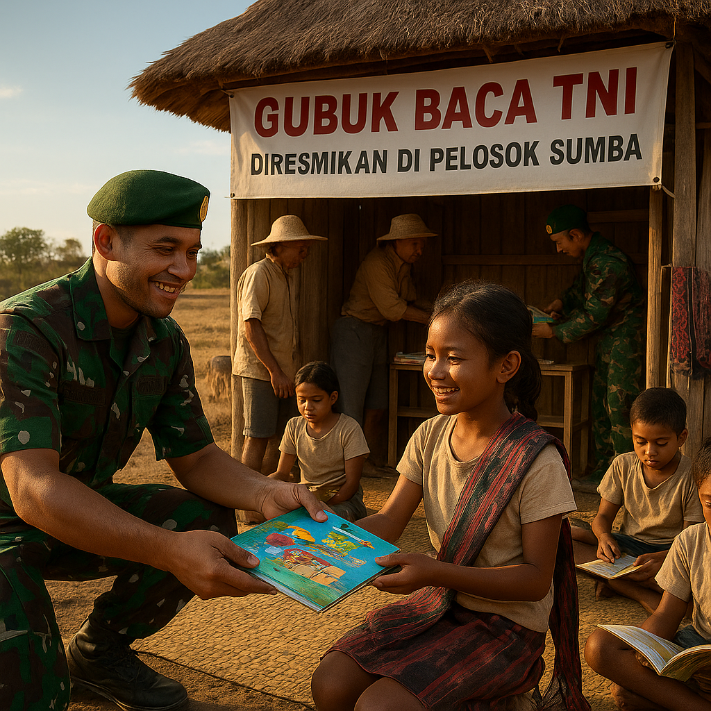 Gubuk Baca TNI Diresmikan di Pelosok Sumba, Wadah Belajar Anak-Anak Petani