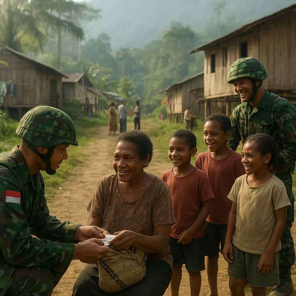 Merajut Senyum Sehat di Kuyawage, Satgas Yonif Lanjutkan Komunikasi Hangat dengan Warga