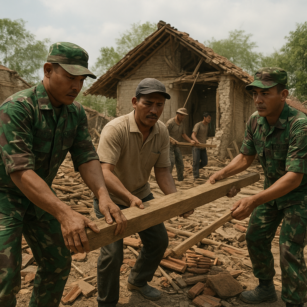 Rumah Mbah Sastro Ambruk Diterjang Angin, TNI Langsung Bangunkan Kembali