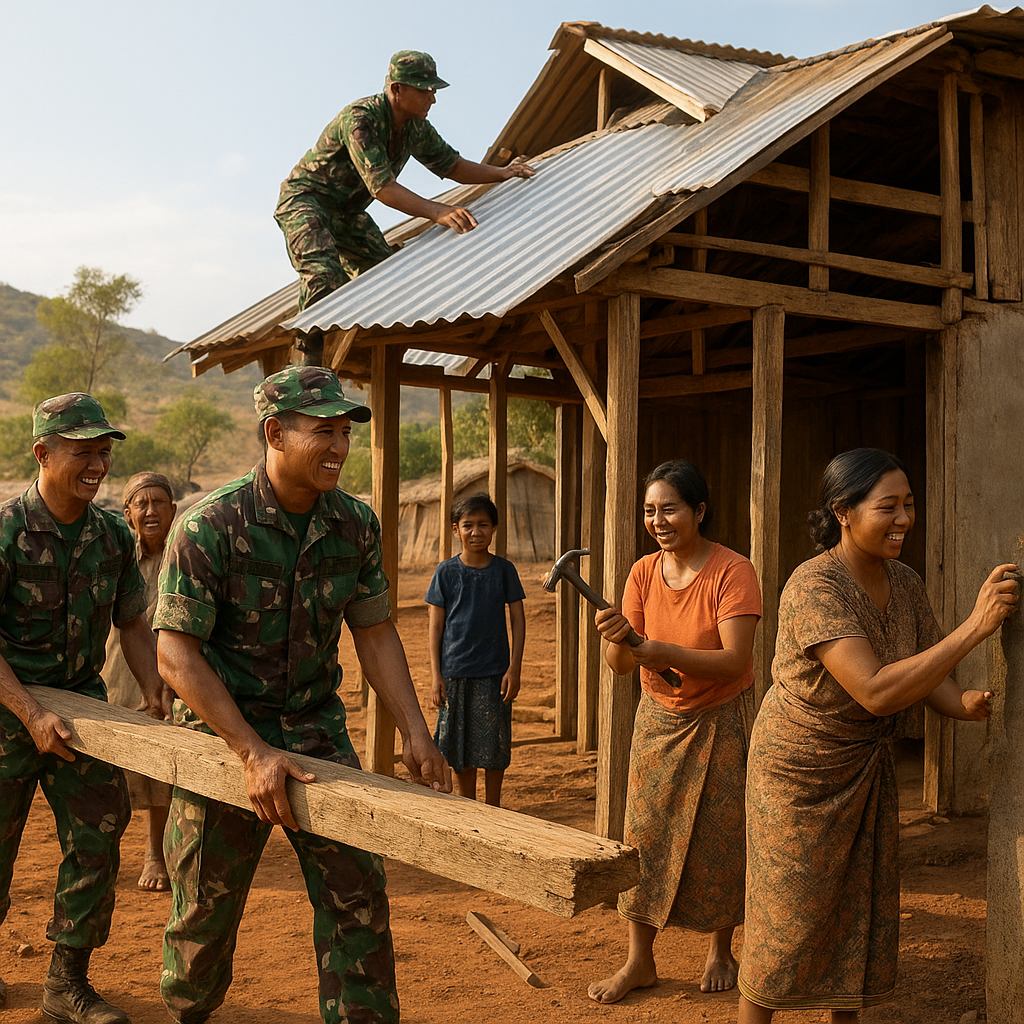 Warga Pelosok NTT Antusias Sambut Program Bedah Rumah TNI