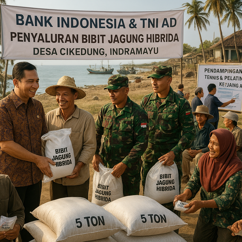 Bank Indonesia dan TNI AD Salurkan Bibit Jagung untuk Petani di Desa Pesisir Indramayu