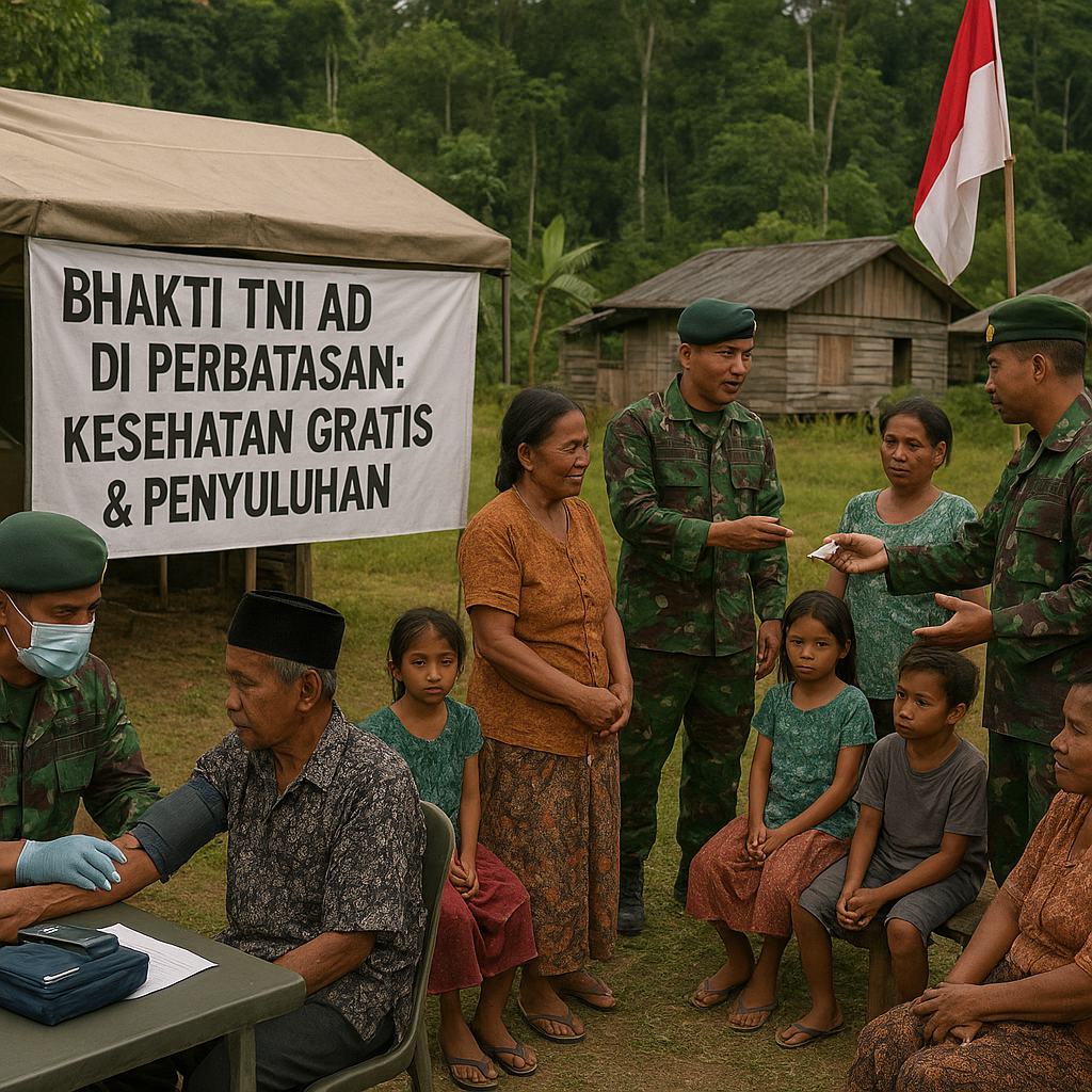 Bhakti TNI AD di Perbatasan: Kesehatan Gratis dan Penyuluhan untuk Warga Jago