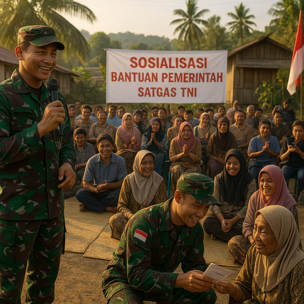 Warga Distrik Megambilis Antusias Ikuti Sosialisasi Bantuan Pemerintah dari Satgas TNI