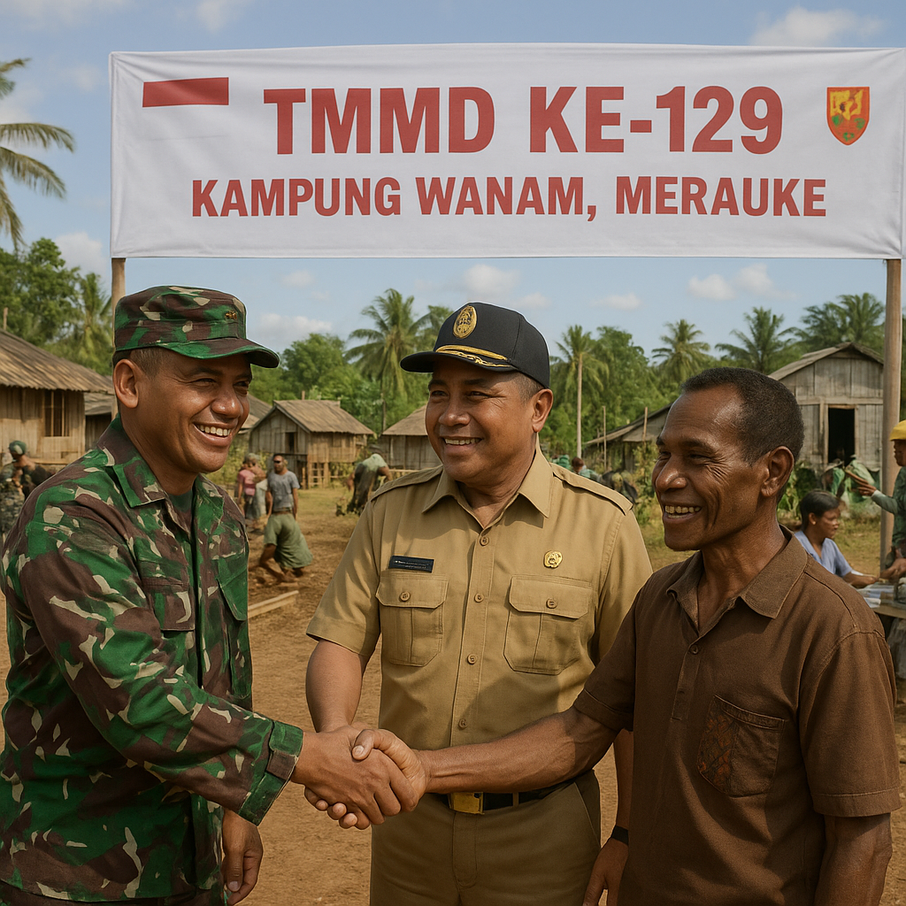 TMMD ke-129 Resmi Buka, TNI dan Pemda Bangun Kampung Wanam Untuk Kesejahteraan Masyarakat
