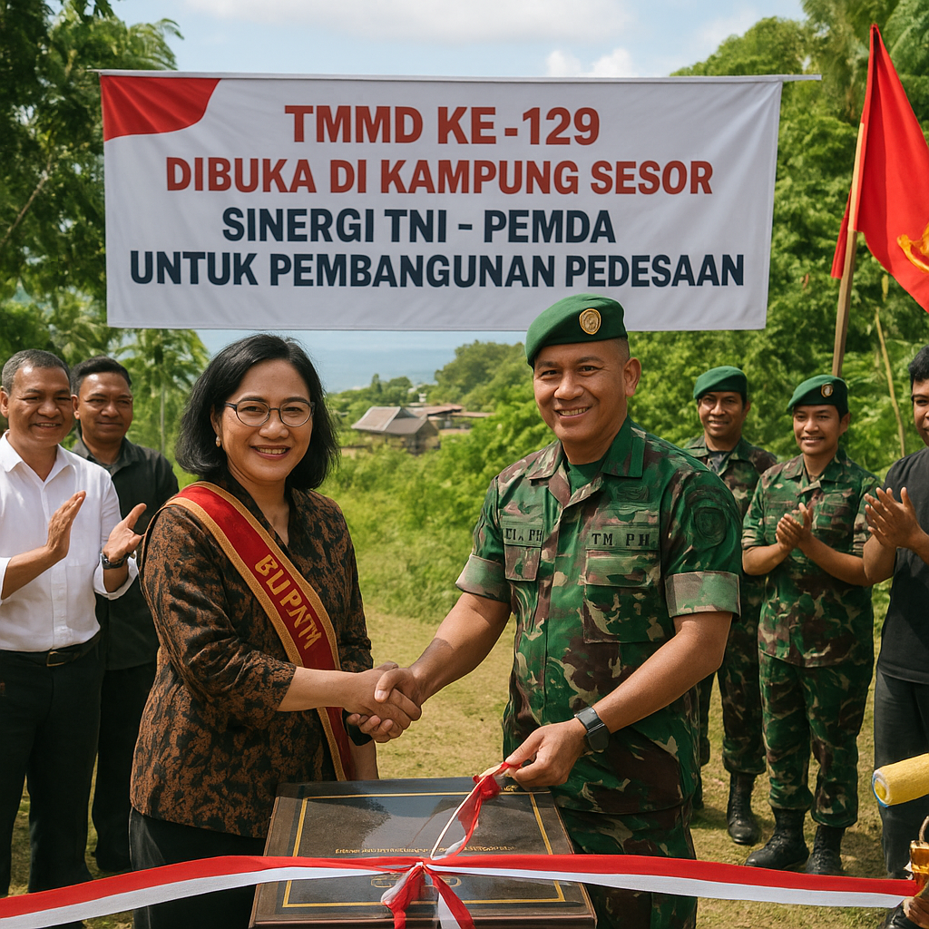 TMMD ke-129 Dibuka di Kampung Sesor, Sinergi TNI-Pemda untuk Pembangunan Pedesaan