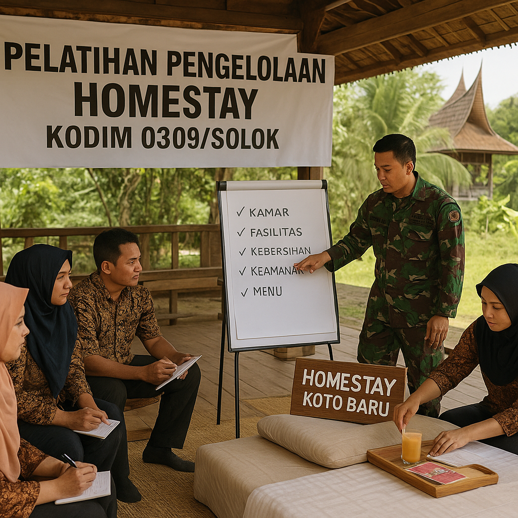 TNI Latih Warga Desa Koto Baru Kelola Homestay untuk Wisatawan
