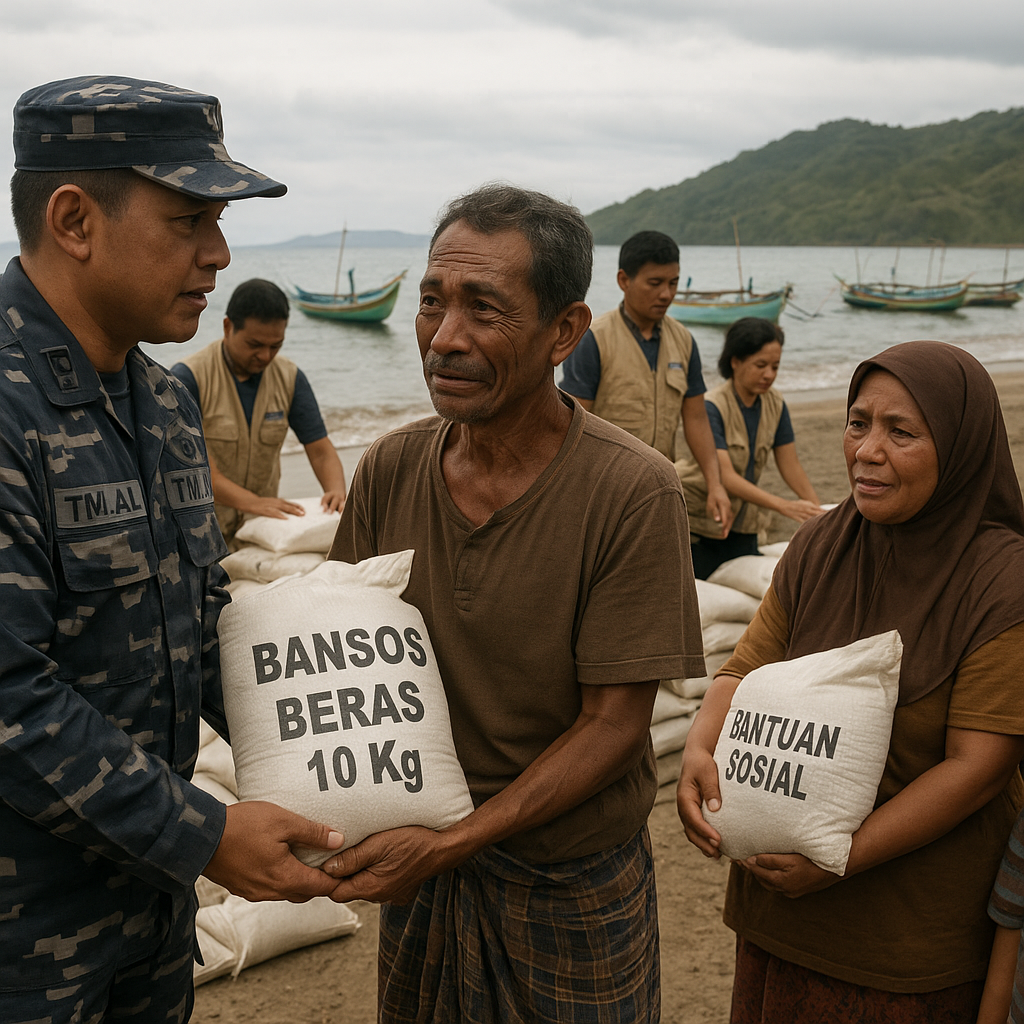 Bansos Beras 10 Kg Mulai Disalurkan ke 500 Keluarga Nelayan di Flores Timur