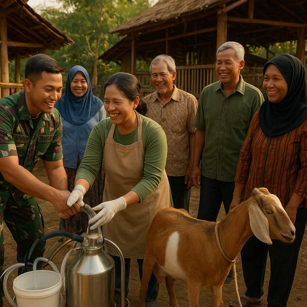 TNI Ajarkan Warga Desa Beternak Kambing Modern, Hasilkan Susu Berkualitas