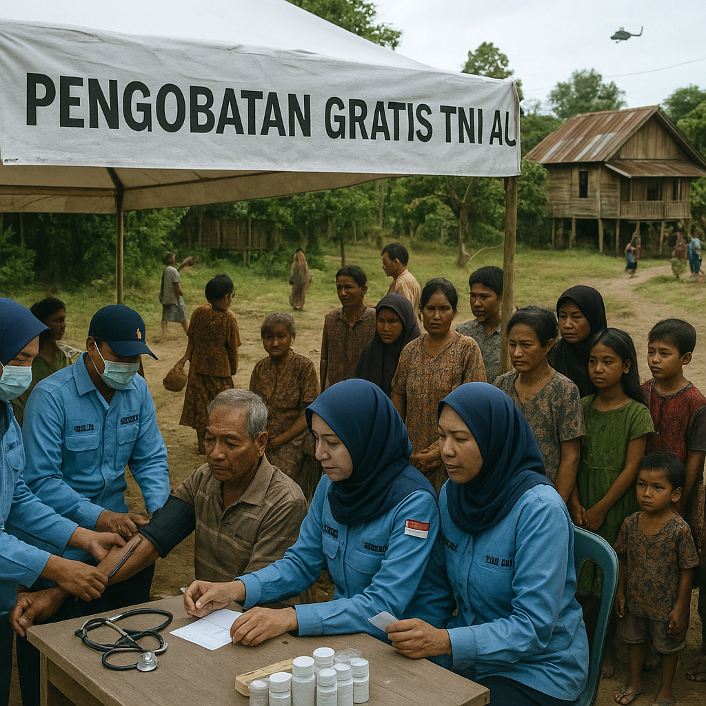 TNI AU Terjunkan Tim Medis ke Desa Terisolasi di Aceh, 200 Warga Dapat Pengobatan Gratis