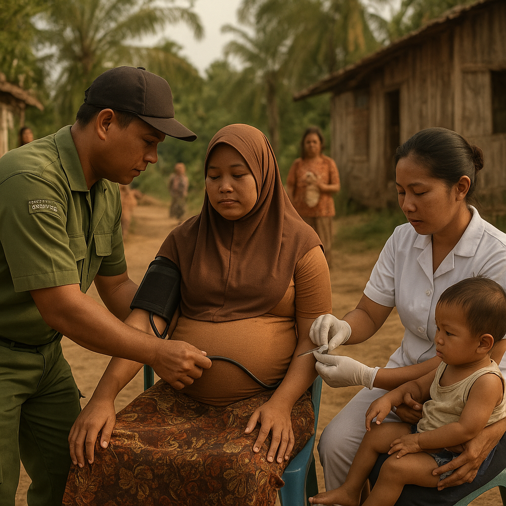 Posyandu Keliling oleh Babinsa: Imunisasi dan Pemeriksaan Ibu Hamil di Desa Terpencil