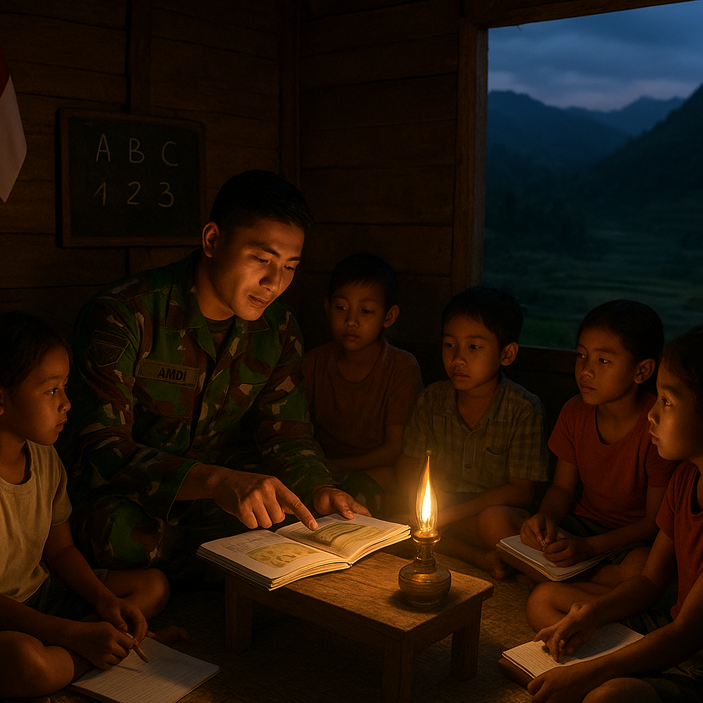 Kisah Prajurit TNI yang Jadi 'Guru Dadakan' untuk Anak-Anak Pelosok Sulawesi