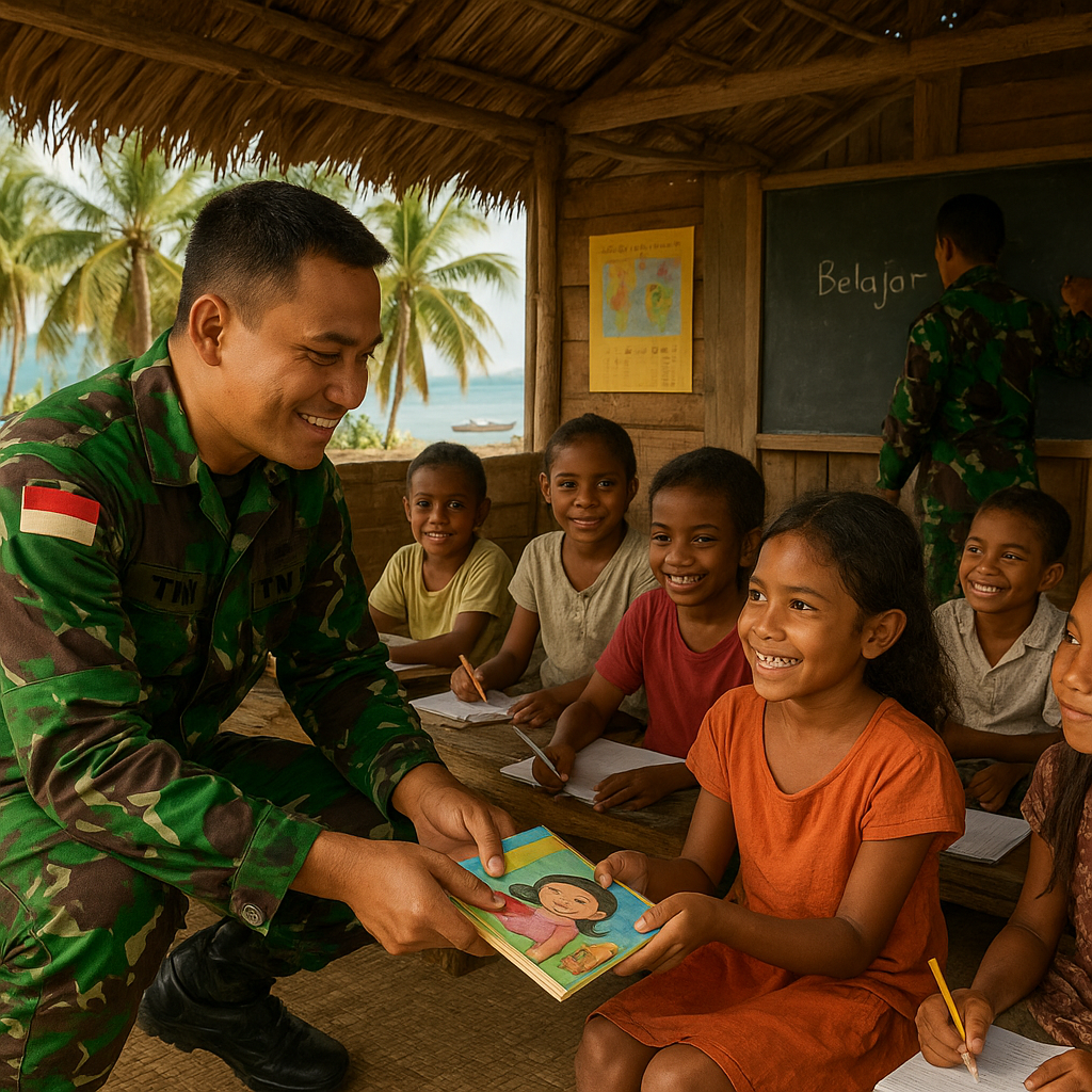 Program 'TNI Mengajar' di Pelosok Maluku, Bawa Semangat Belajar untuk Anak-Anak