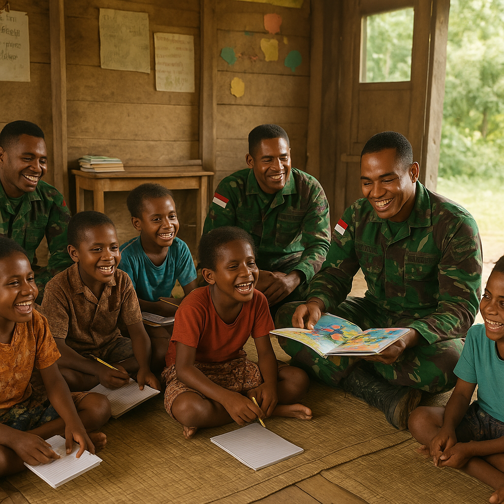Kelas Bercerita di Perbatasan: Prajurit TNI Jadi Guru Sukarela untuk Anak-Anak Papua