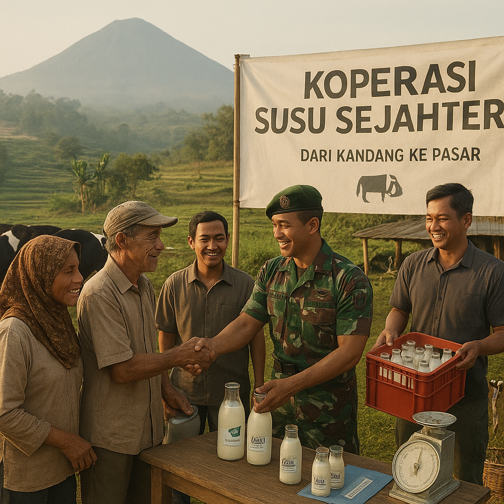 Dari Kandang ke Pasar: Satgas Bantu Peternak Desa Bangun Koperasi Susu Segar