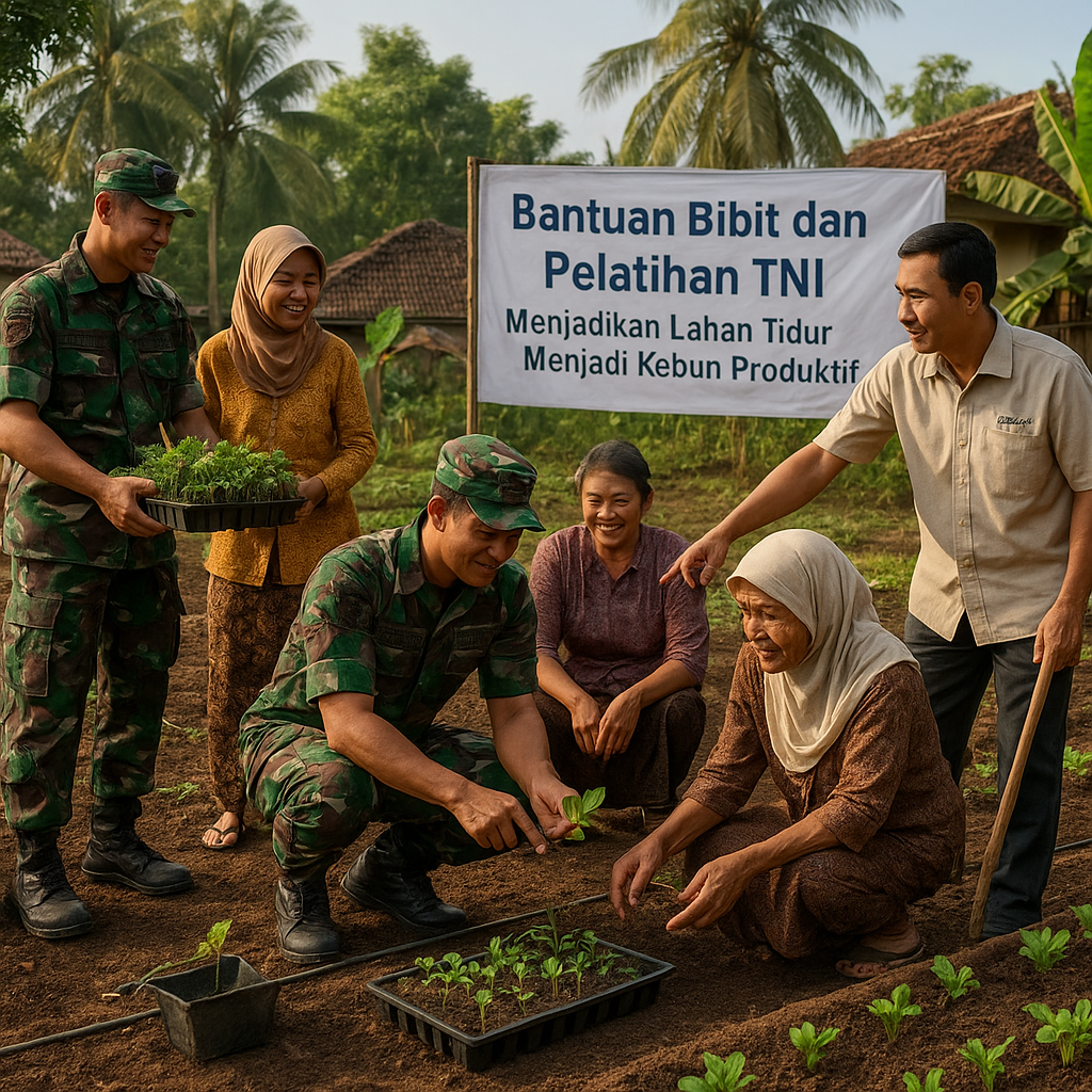 Bantuan Bibit dan Pelatihan dari TNI Ubah Lahan Tidur Menadi Kebun Produktif