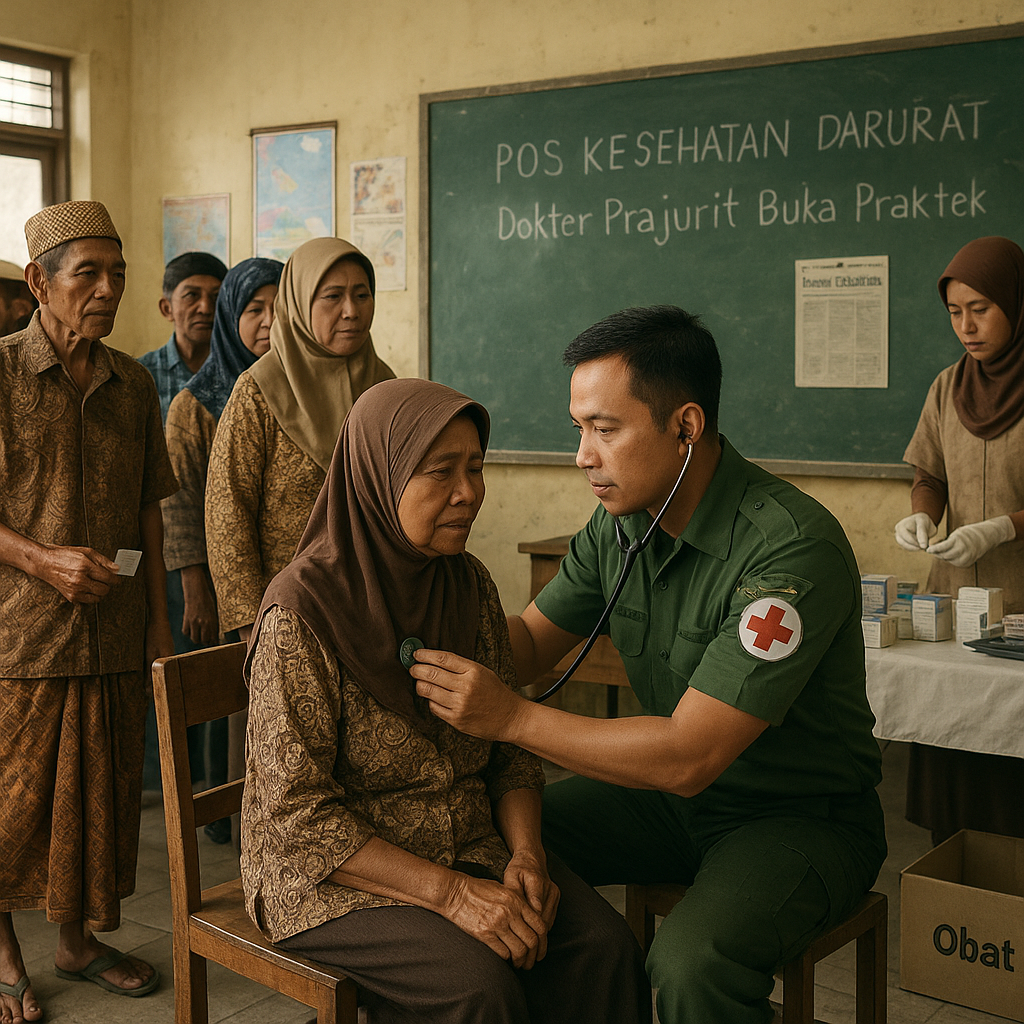 Dokter Prajurit Buka Praktek Dadakan, Obati Puluhan Warga di Daerah Terisolir