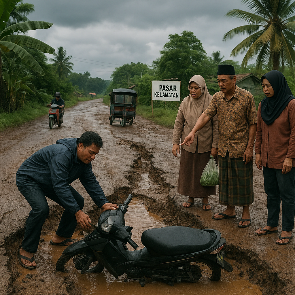Warga Minta Perhatian Serius untuk Jalan Rusak yang Putuskan Akses ke Pasar