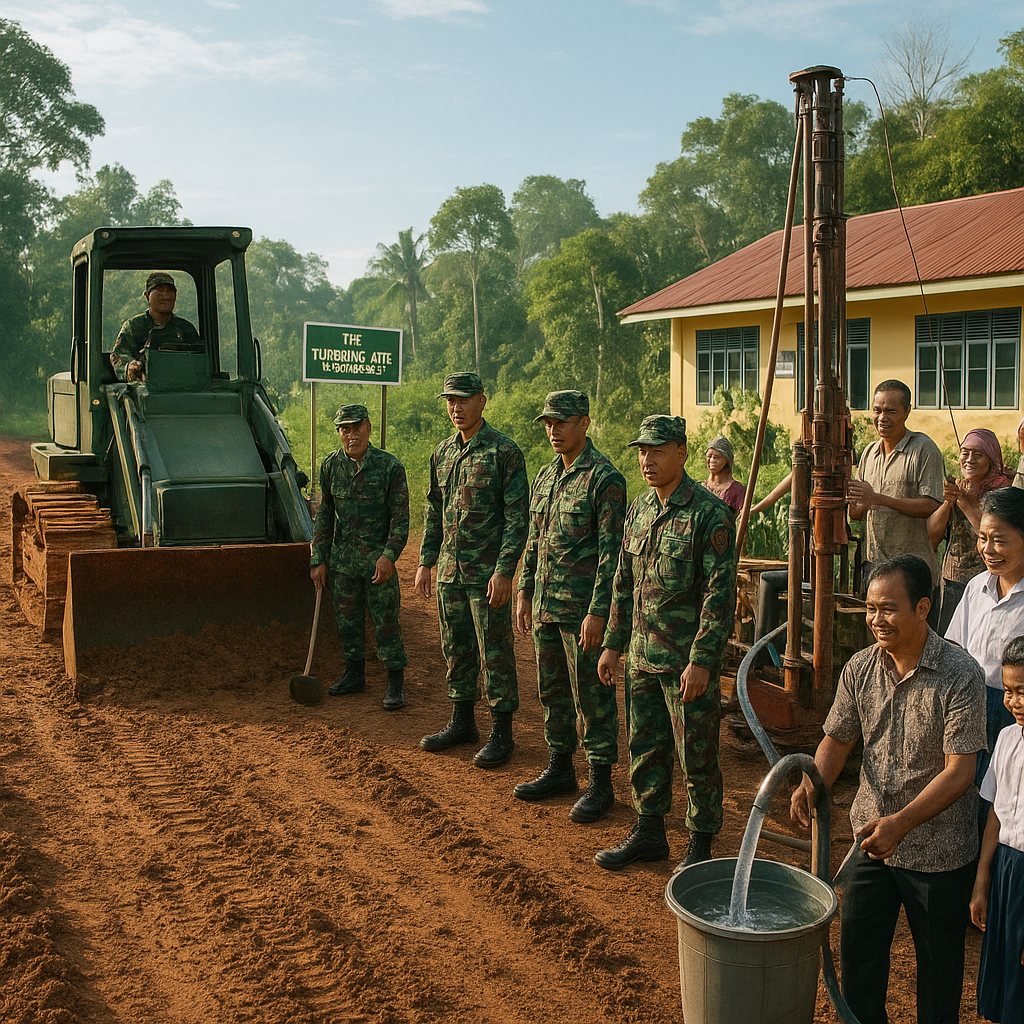Akses Warga di Katingan Semakin Mudah, TNI Buka Jalan dan Sediakan Air Bersih