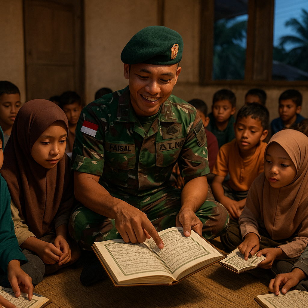 Kisah Prajurit TNI Jadi Guru Ngaji di Perbatasan Indonesia-Malaysia