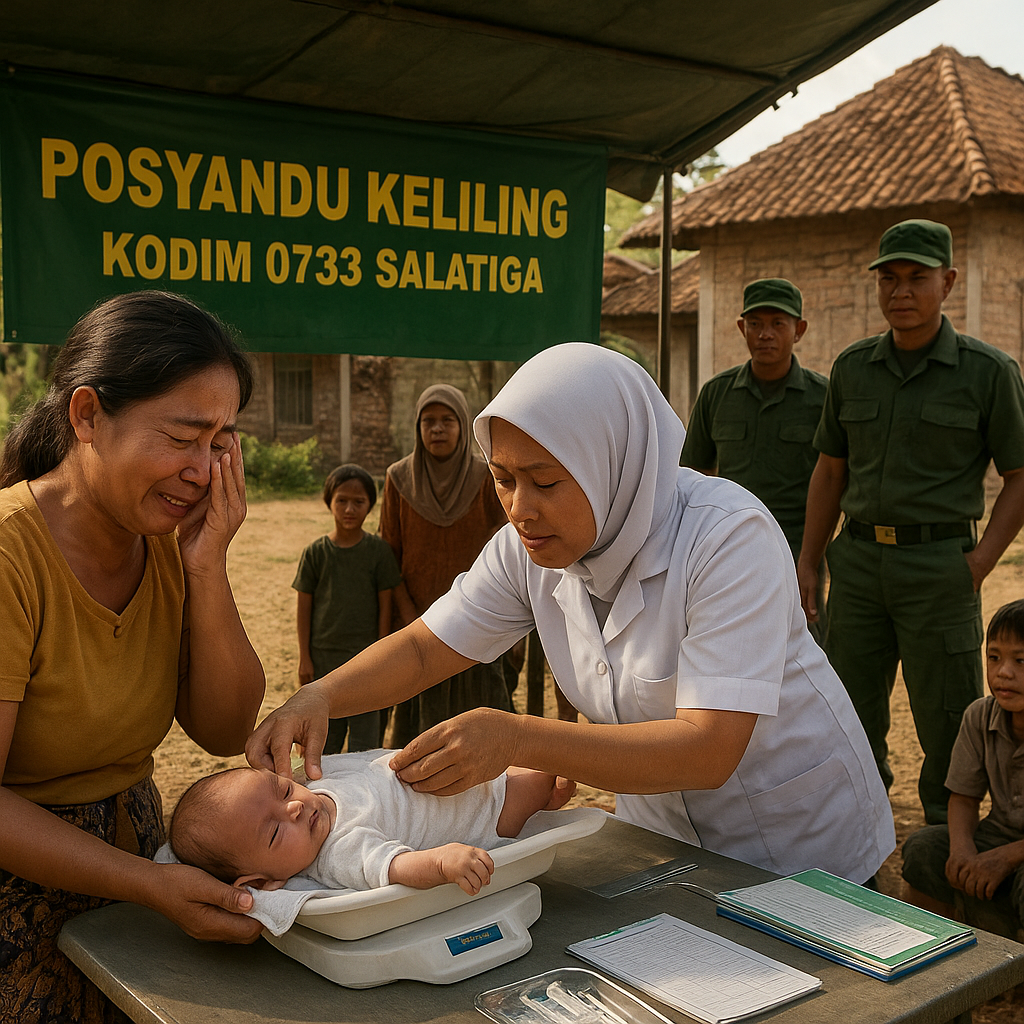 Kodim 0733 Salatiga Gelar Posyandu Keliling untuk Bayi di Desa Terisolasi