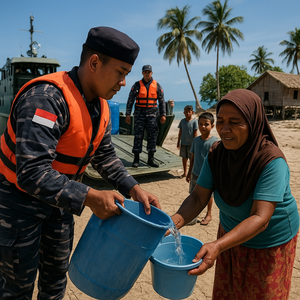Distribusi Air Bersih TNI AL di Pulau-pulau Kecil Wakatobi
