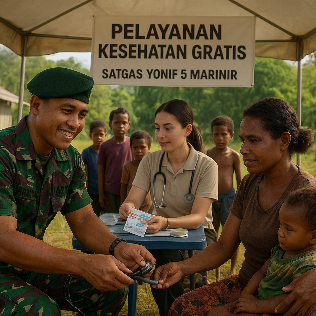 Sentuhan Marinir untuk Kesehatan Warga Kampung Muara di Yahukimo