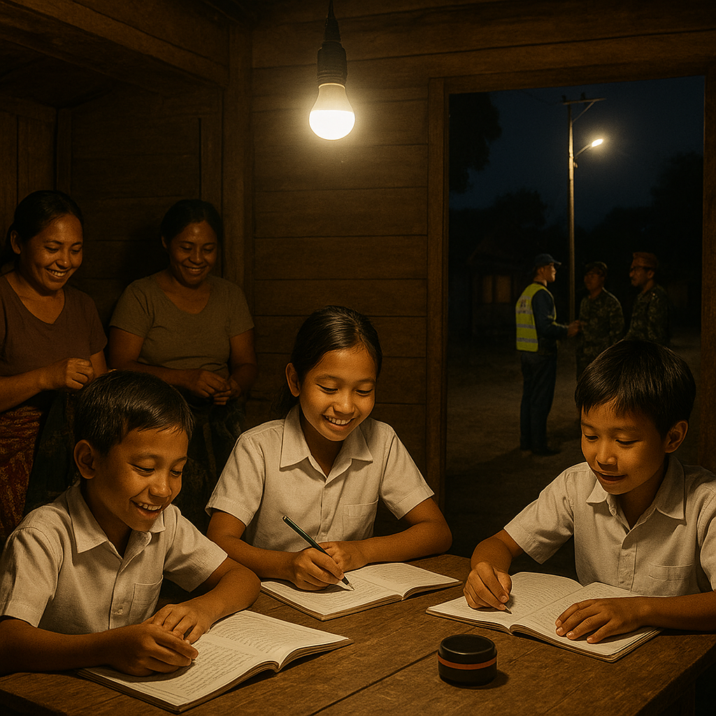 Listrik Menyala di Kampung Terpencil Sumba Timur, Anak-Anak Kini Bisa Belajar di Malam Hari