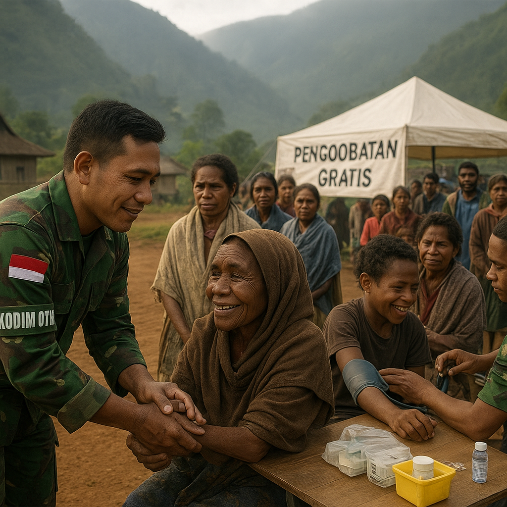 Kodim 0718 Gelar Pengobatan Gratis untuk Warga Pelosok Pegunungan Papua