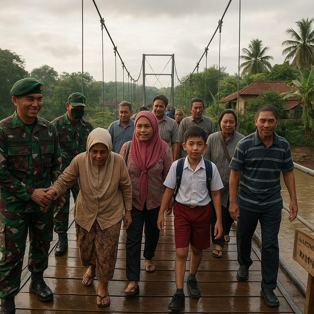 Pembangunan Jembatan Gantung di Kampung Cireundeu, Warga Tak Lagi Khawatir saat Hujan