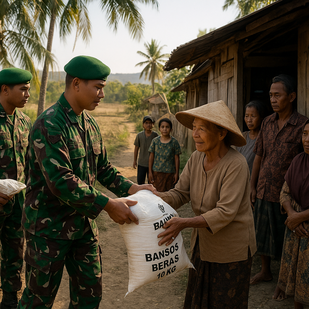 Bansos Beras 10 Kg untuk Petani di Pelosok Lampung: TNI Antarkan Langsung ke Rumah