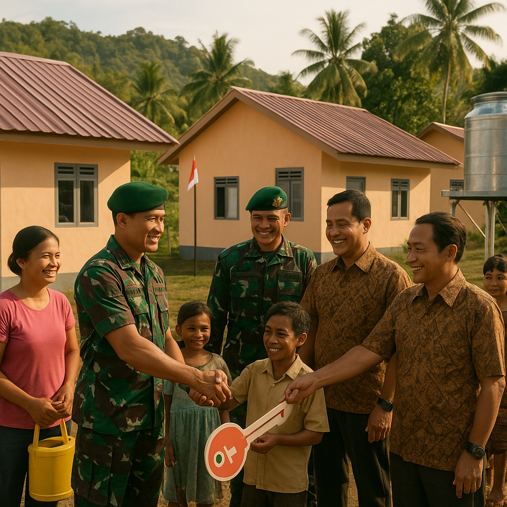 TNI Manunggal Membangun Desa Selesai: 45 Rumah Sehat Rampung di Halmahera Selatan