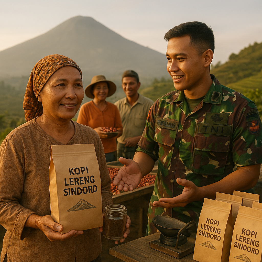Kopi Lereng Sindoro Tembus Pasar Kota Berkat Pendampingan Babinsa