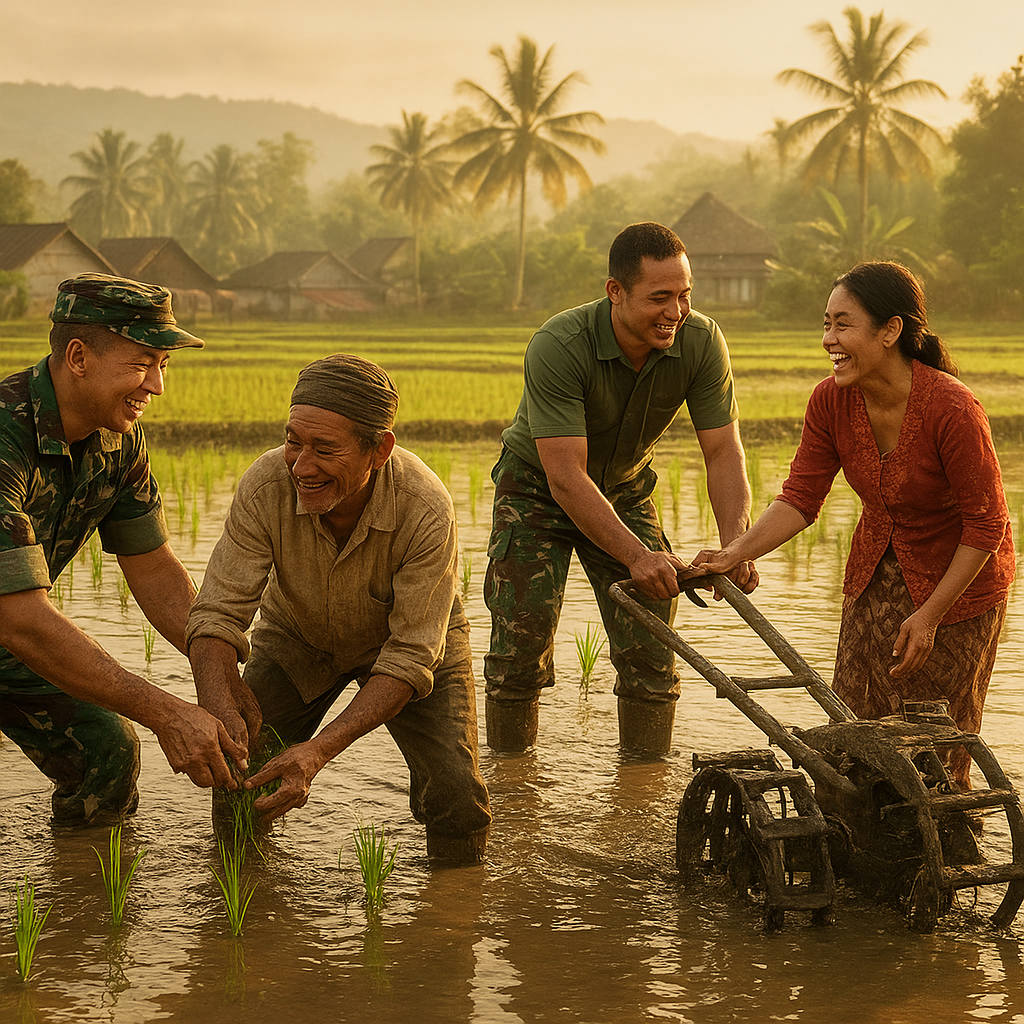 Babinsa Bantu Petani Garap Lahan, Warga Sambut dengan Sukacita