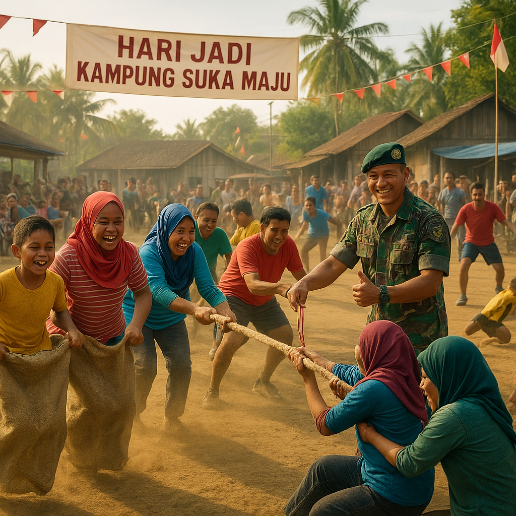 Festival Olahraga Desa Karya Babinsa: Meriahkan Hari Jadi Kampung dan Pererat Persaudaraan