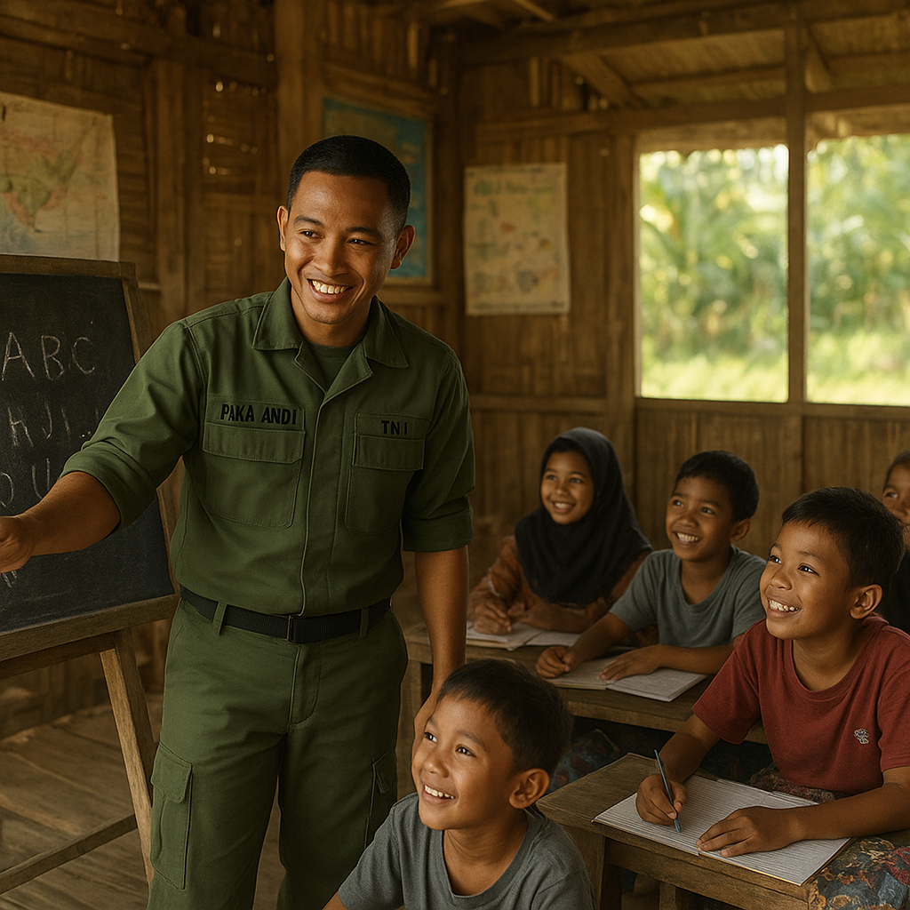 Kisah Prajurit TNI di Pedalaman Aceh yang Jadi Guru Sukarela bagi Anak-Anak