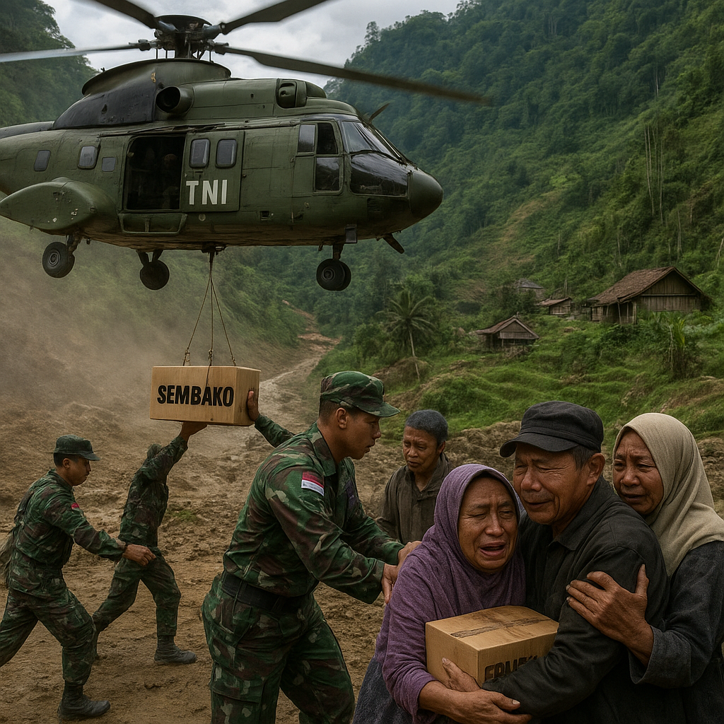 Helikopter TNI Tembus Lembah Curam, Bawa Sembako untuk Warga Bilai yang Terisolasi