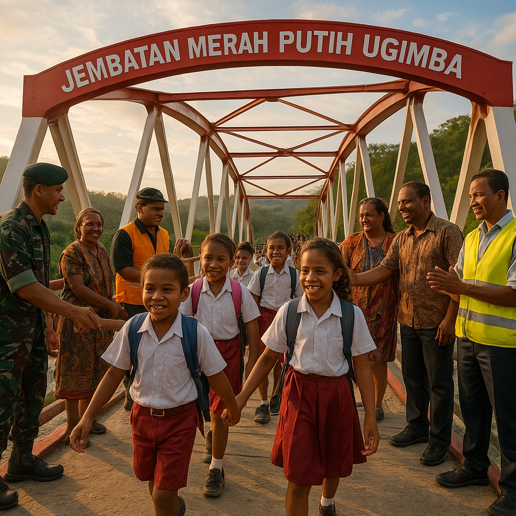 Jembatan Merah Putih Ugimba: Kaki-Kaki Kecil ke Sekolah Akhirnya Punya Harapan