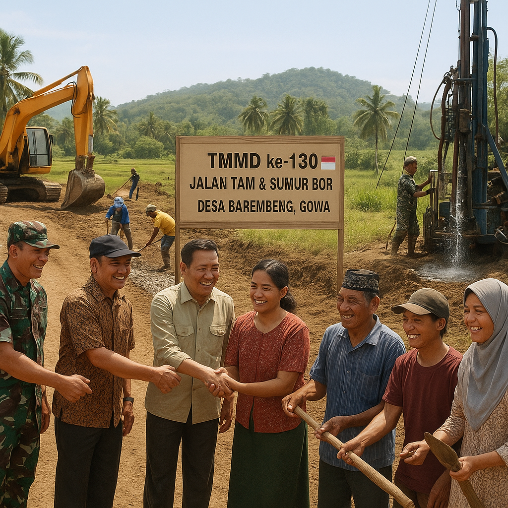 Jalan Tani dan Sumur Bor: TMMD di Gowa Untuk Buka Akses dan Air Bersih