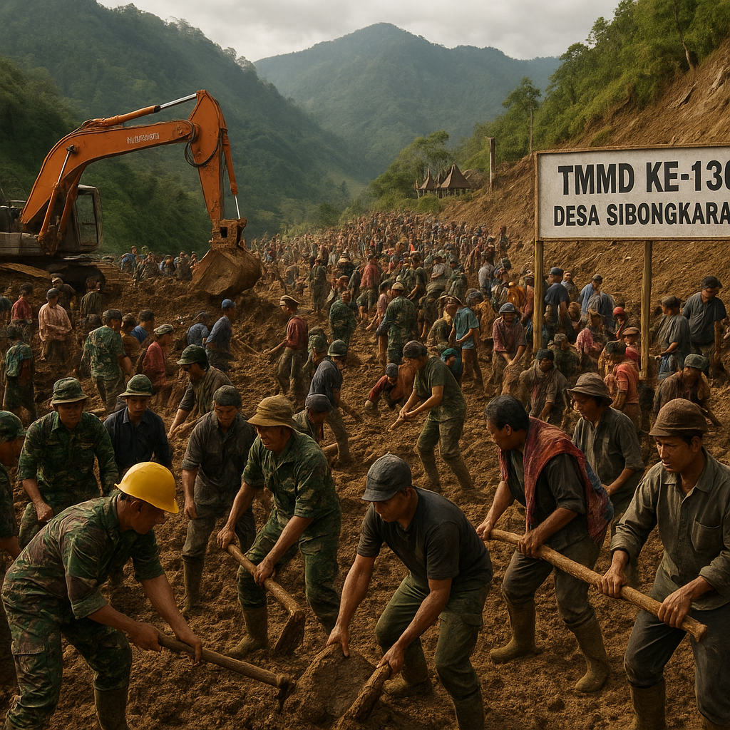 Ratusan Prajurit Kerahkan Tenaga Buka Akses ke Desa Sibongkaras yang Terpencil